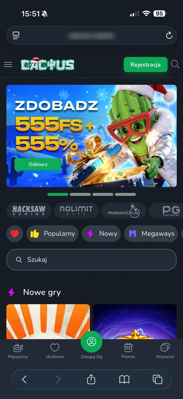 Czytaj jak otworzyć oficjalną stronę Cactus Casino w Safari.