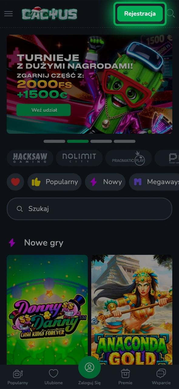 Dowiedz się jak rozpocząć tworzenie konta w aplikacji Cactus Casino.