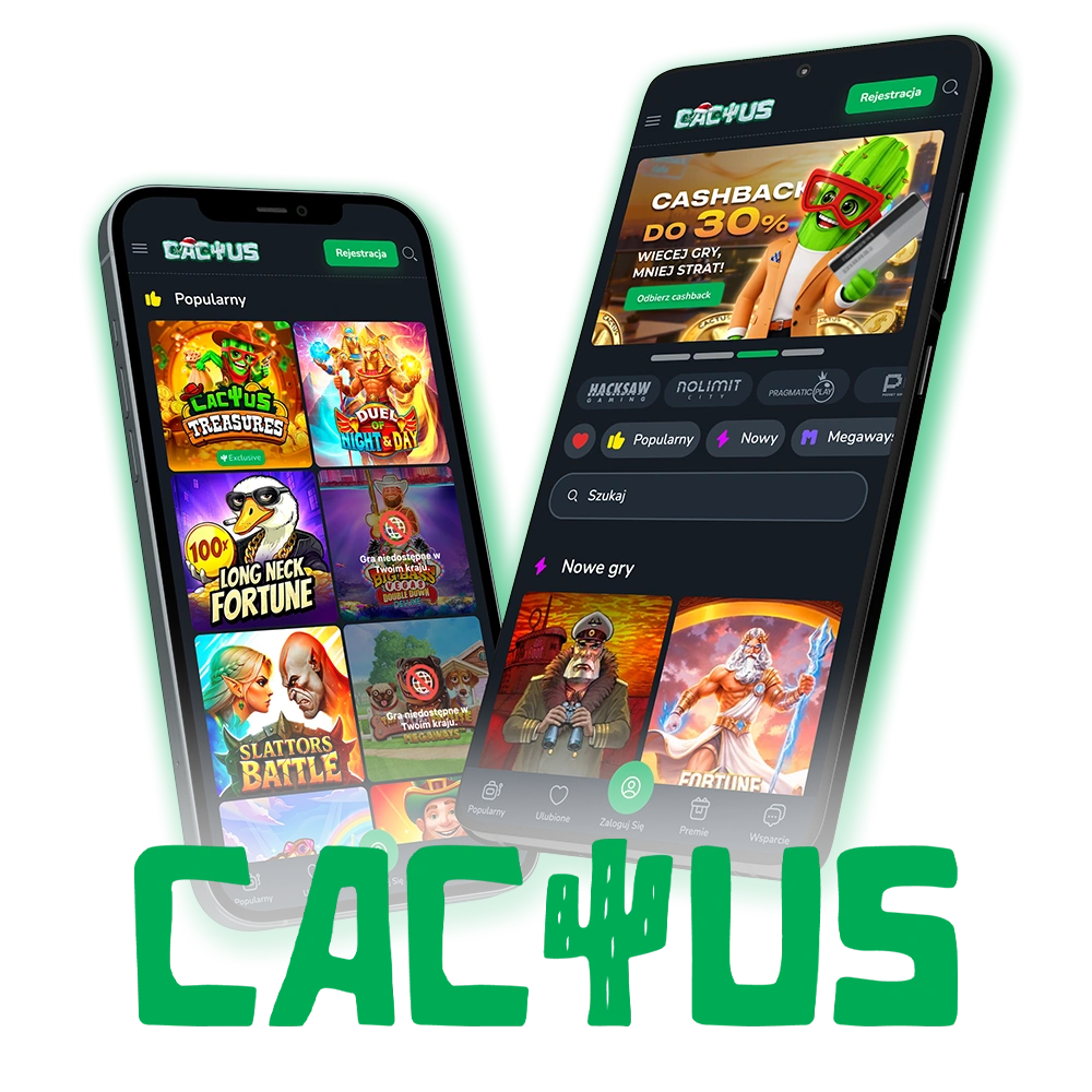 Pobierz aplikację Cactus Casino i graj wygodnie na telefonie.