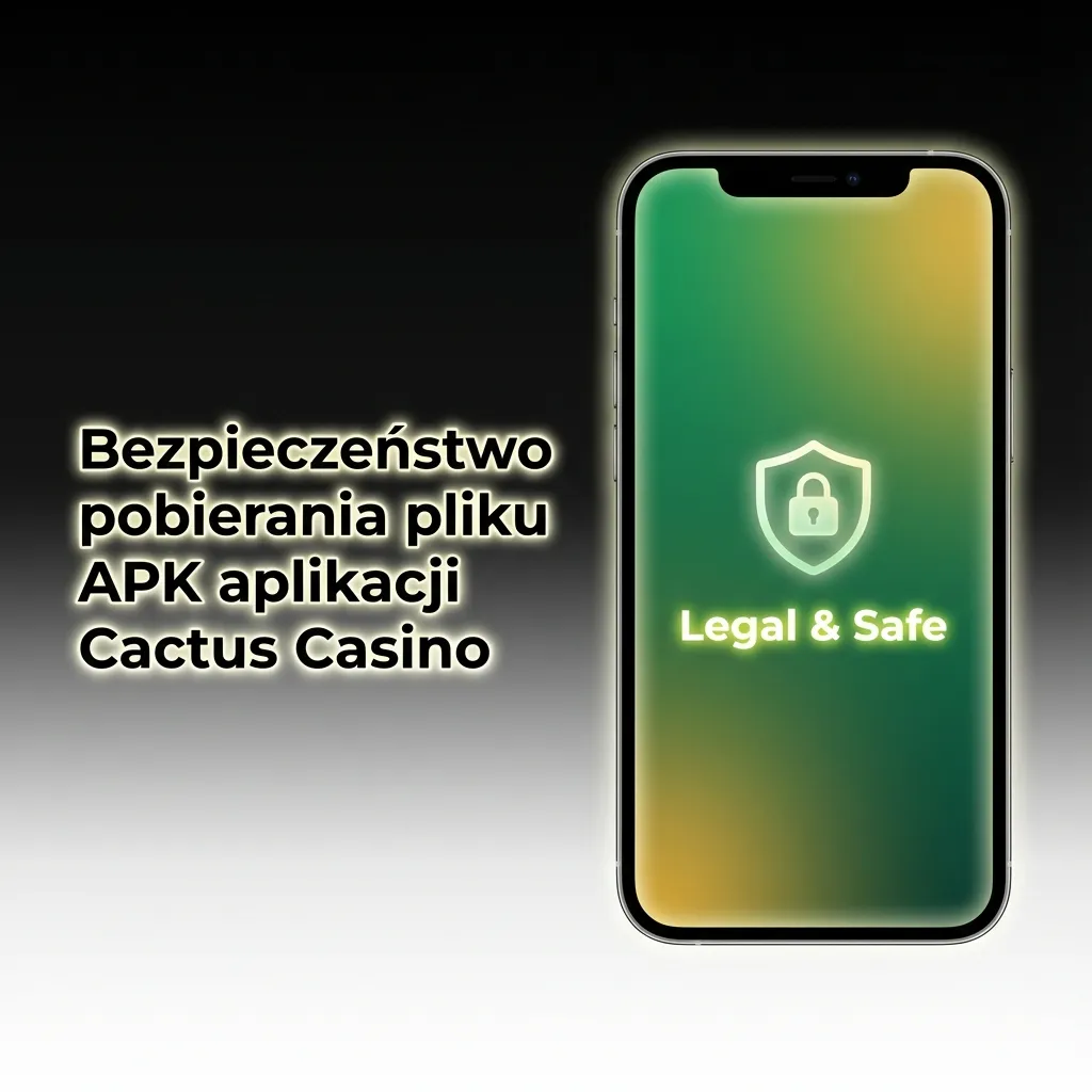Grafika ilustrująca bezpieczne pobieranie APK Cactus Casino z ikoną kłódki i wzorem szyfrowania SSL