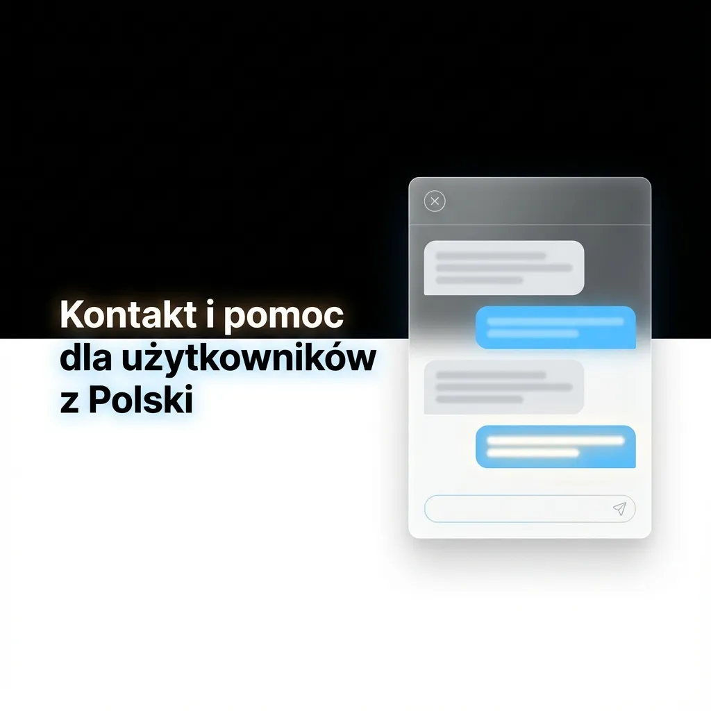 Ikona obsługi klienta 24/7 dla polskich graczy, z listą form kontaktu: czat, e-mail, formularz i media społecznościowe.