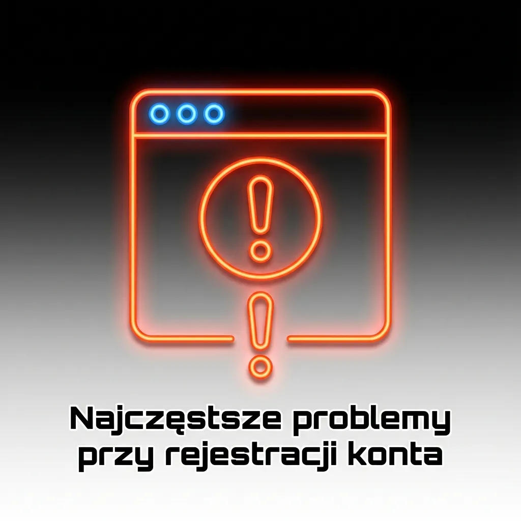 Ilustracja poradnika o najczęstszych problemach z rejestracją konta i kontaktu z pomocą techniczną.