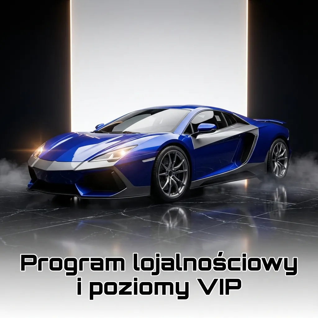 Grafika programu lojalnościowego kasyna: poziomy VIP, pasek postępu punktów, ikony slotów, gier stołowych i sportu