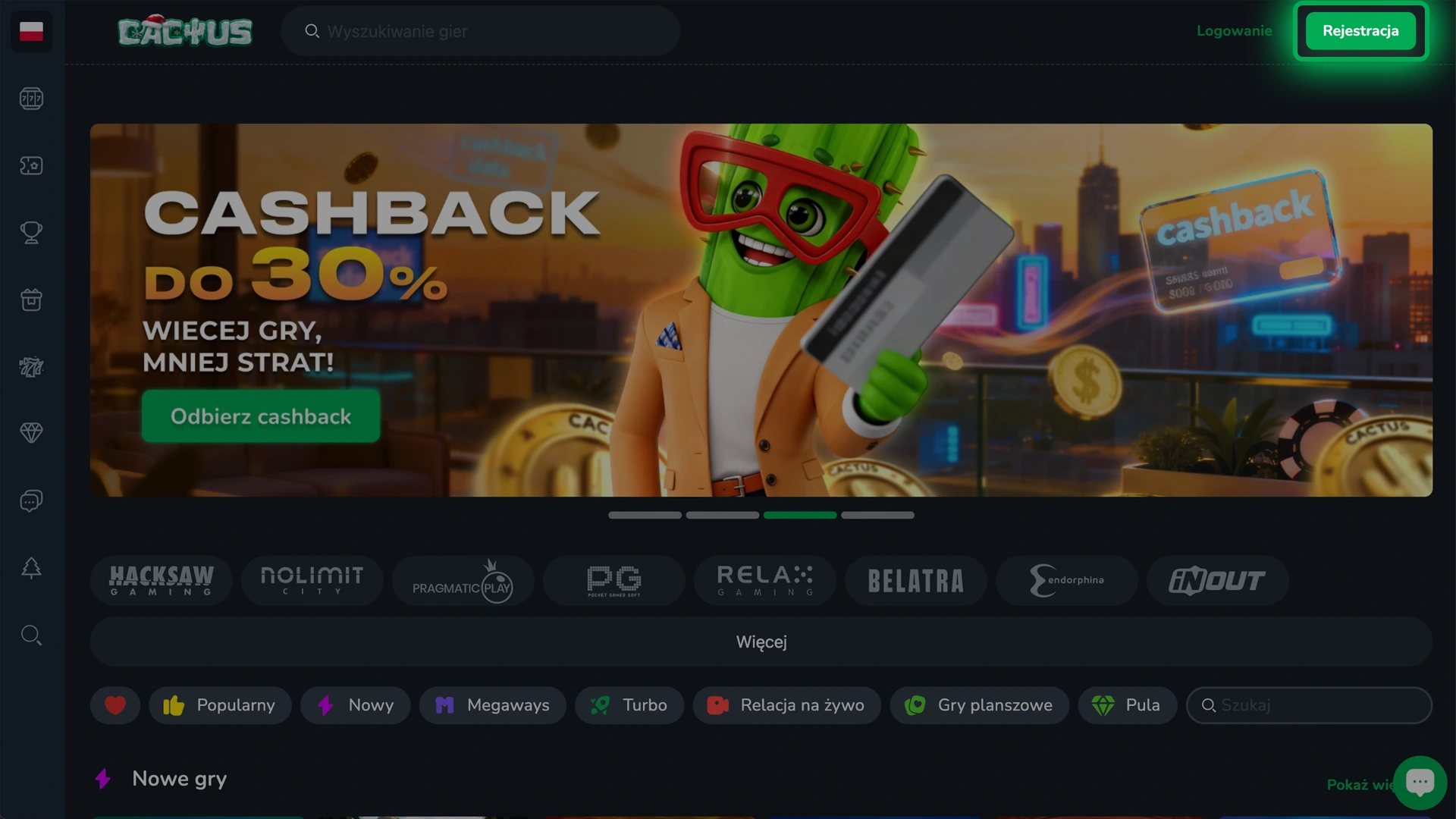 Czytaj jak otworzyć formularz rejestracji w Cactus Casino.