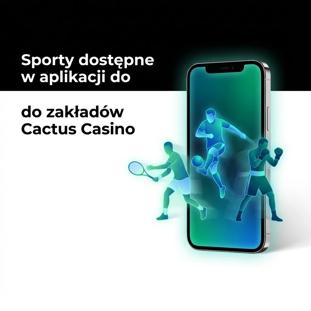 Ekran aplikacji Cactus Casino z listą sportów i e‑sportów dostępnych do zakładów i transmisji na żywo